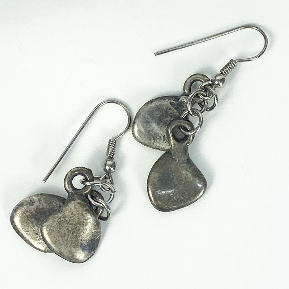 Silver Tone Gem Earrings